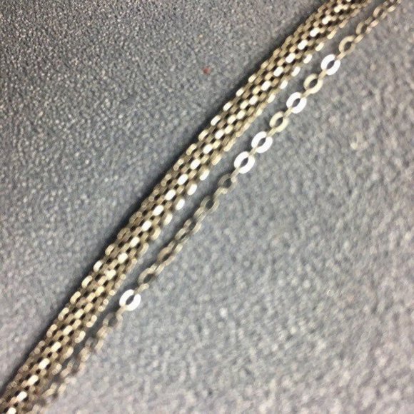 Iridescent Purple Multistrand Necklace Long Faceted Silver Mesh Chain Retro - Picture 5 of 9